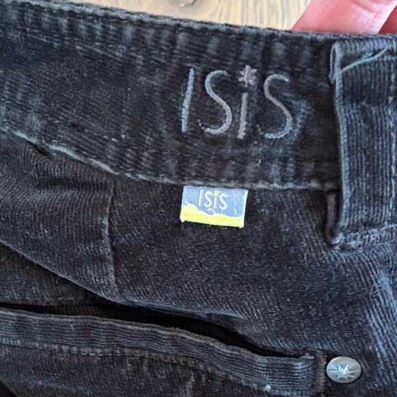 ISIS Blue Note Corduroy Velvet Pants Low Rise Y2K Charcoal Womens Size 4 - Picture 6 of 10